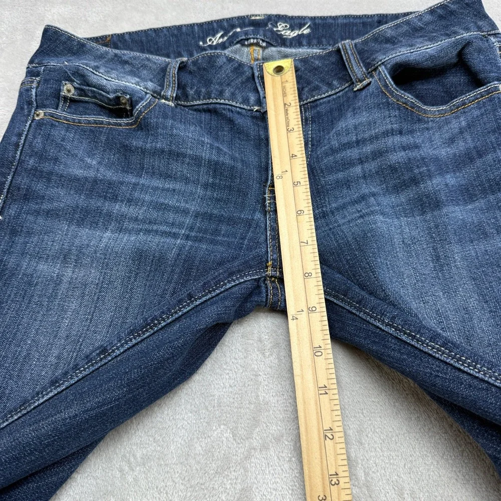 American Eagle Artist Flare Jeans Womens 10 Long Dark ash Denim Boho Retro Y2K